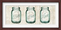 Framed Flea Market Mason Jars Panel I v.2