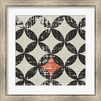 Framed Geometric Patchwork Puree Pumpkin Square IV