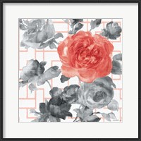 Framed 'Geometric Watercolor Floral I' border=