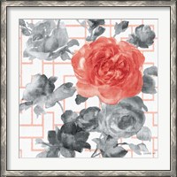 Framed Geometric Watercolor Floral I
