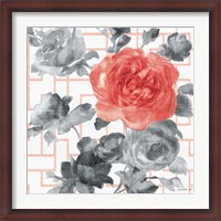 Framed Geometric Watercolor Floral I
