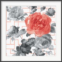 Framed 'Geometric Watercolor Floral I' border=