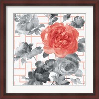 Framed Geometric Watercolor Floral I