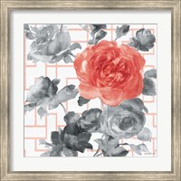 Framed 'Geometric Watercolor Floral I' border=