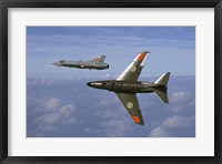 Framed Saab J 32 Lansen and Saab 35 Draken fighters of the Swedish Air Force Historic Flight