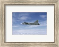 Framed Saab JAS 39 Gripen fighter of the Swedish Air Force