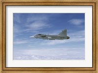 Framed Saab JAS 39 Gripen fighter of the Swedish Air Force