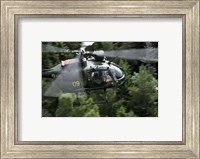 Framed MBB Bo 105 helicopter of the Swedish Air Force