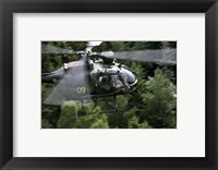 Framed MBB Bo 105 helicopter of the Swedish Air Force