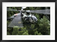 Framed MBB Bo 105 helicopter of the Swedish Air Force