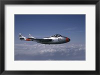 Framed de Havilland DH 115 Vampire trainer in the air over Sweden