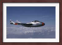 Framed de Havilland DH 115 Vampire trainer in the air over Sweden