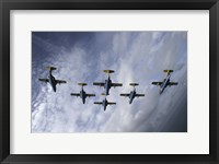 Framed Saab 105 jet trainers of the Swedish Air Force