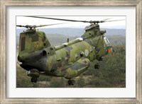 Framed CH-46 Sea Knight helicopter of the Swedish Air Force