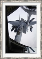 Framed Air refueling a F-15E Strike Eagle of the US Air Force