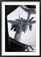 Framed Air refueling a F-15E Strike Eagle of the US Air Force