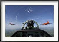 Framed cockpit view of PC-7 turboprop