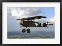 Framed Fokker DVII World War I replica fighter in the air