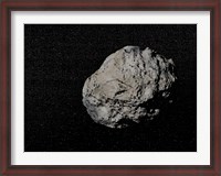 Framed Large grey meteorite in the universe full of stars