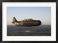 Framed North American T-6 Texan trainer warbird in Swedish Air Force colors