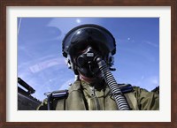 Framed Self-portrait of a pilot flying in a Saab J 32 Lansen
