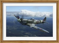 Framed Supermarine Spitfire MkXVI fighter warbird of the Royal Air Force