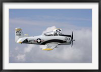 Framed T-28 Trojan trainer warbird in US Navy colors