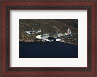 Framed Two Supermarine Spitfire fighter warbirds
