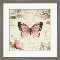 Framed Marche de Fleurs Butterfly I