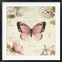 Framed Marche de Fleurs Butterfly I