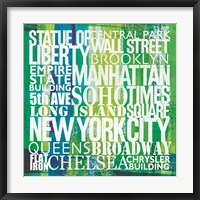 New York City Life Patterns I Framed Print