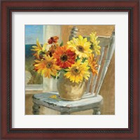 Framed Sunflowers by the Sea Crop
