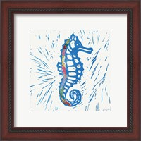 Framed 'Sea Creature Sea Horse Color' border=