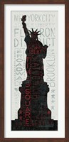 Framed Statue of Liberty - Red