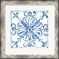 Framed Tile Stencil IV Blue