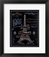 Framed 'Travel to Paris I' border=