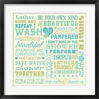 Framed Wash Up Words