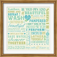 Framed Wash Up Words