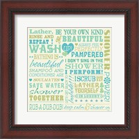 Framed Wash Up Words