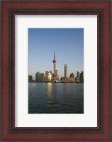 Framed CHINA, Shanghai, Pudong city skyline