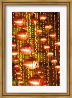 Framed Beijing Hotel Lobby and Red Chinese Lanterns, China