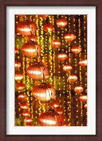 Framed Beijing Hotel Lobby and Red Chinese Lanterns, China