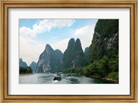 Framed China, Guilin, Li River, Boats along the River