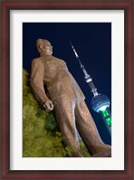 Framed Statue of Chen Yi Along the Bund District and Huangpu River, Shanghai, China