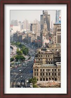 Framed View of the Bund District Along Huangpu River, Shanghai, China