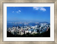 Framed Majestic Hong Kong Harbor from Victoria Peak, Hong Kong, China