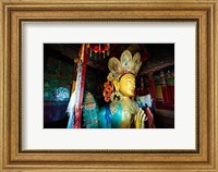 Framed Golden Maitreya Buddha, Thiksey Monastery, Thiksey, Ladakh, India