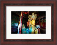 Framed Golden Maitreya Buddha, Thiksey Monastery, Thiksey, Ladakh, India