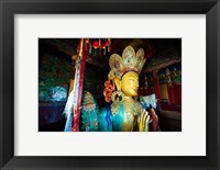 Framed Golden Maitreya Buddha, Thiksey Monastery, Thiksey, Ladakh, India