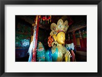 Framed Golden Maitreya Buddha, Thiksey Monastery, Thiksey, Ladakh, India